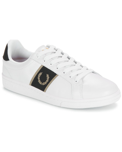 Baskets basses hommes Fred Perry B721 Leather Branded Webbing Blanc