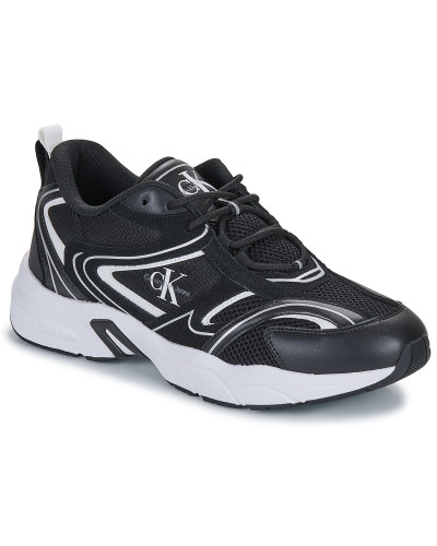 Baskets basses hommes Calvin Klein Jeans RETRO TENNIS SU-MESH Noir