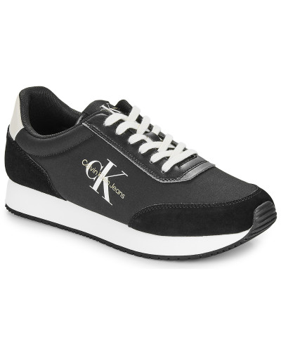 Baskets basses hommes Calvin Klein Jeans RETRO RUNNER LOW MIX MTL Noir