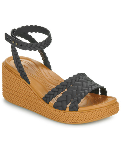 Sandales femmes Crocs Brooklyn Woven Ankle Strap Wdg Noir