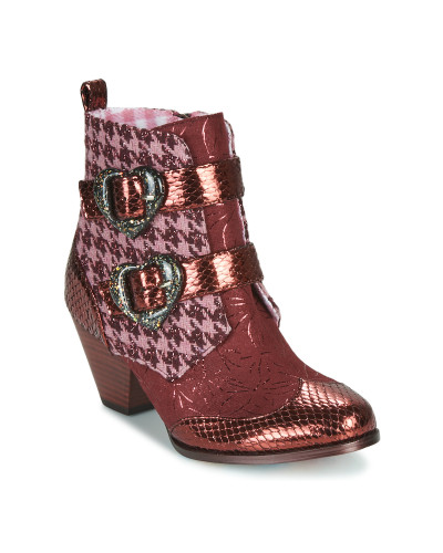 Boots femmes Irregular Choice TOO HEARTS Bordeaux