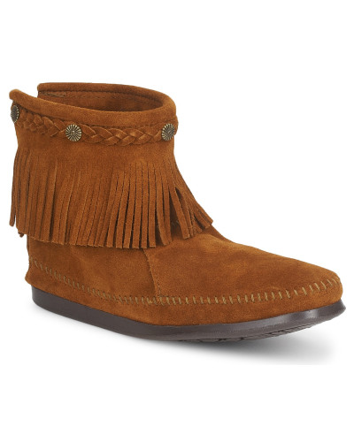 Boots femmes Minnetonka HI TOP BACK ZIP BOOT Marron