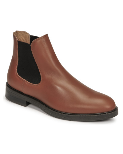 Boots hommes Selected CHELSEA Marron