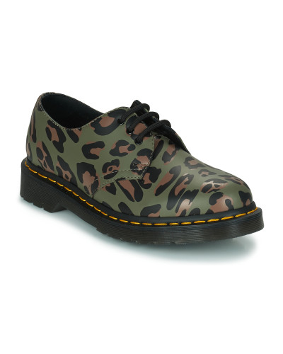 Boots femmes Dr. Martens 1461 SMOOTH DISTORTED LEOPARD Kaki