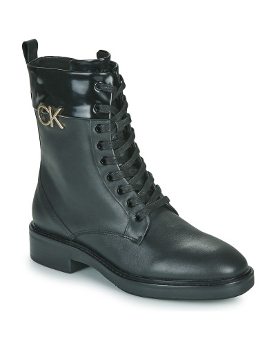 Boots femmes Calvin Klein Jeans RUBBER SOLE COMBAT BOOT W/HW Noir