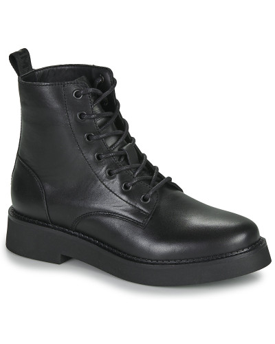 Boots femmes Tommy Jeans TJW LACE UP FLAT BOOT Noir