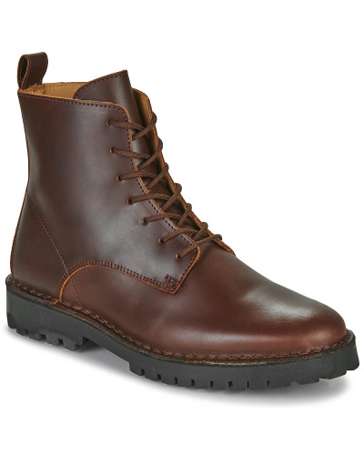 Boots hommes Selected SLHRICKY LEATHER LACE-UP BOOT Marron