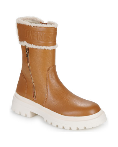 Boots femmes Love Moschino HER LOVE ANKLE BOOT Marron