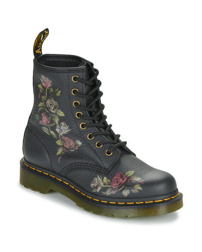 Boots femmes Dr. Martens 1460 Decayed Roses Classic Tumbled Nappa Noir