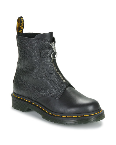 Boots femmes Dr. Martens 1460 Pascal Frnt Zip Black Wanama Black Milled Nappa Noir