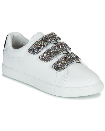 Baskets basses femmes Bons baisers de Paname EDITH GLITTER TONGUE Blanc