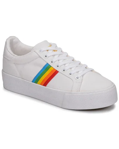 Baskets basses femmes Gola ORCHID PLATEFORM RAINBOW Blanc