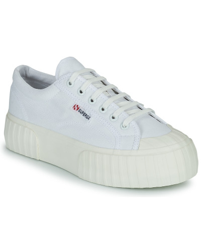 Baskets basses femmes Superga 2631 STRIPE PLATEFORM Blanc