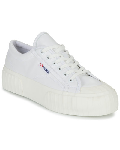 Baskets basses femmes Superga 2630 STRIPE PLATFORM VEGAN Blanc