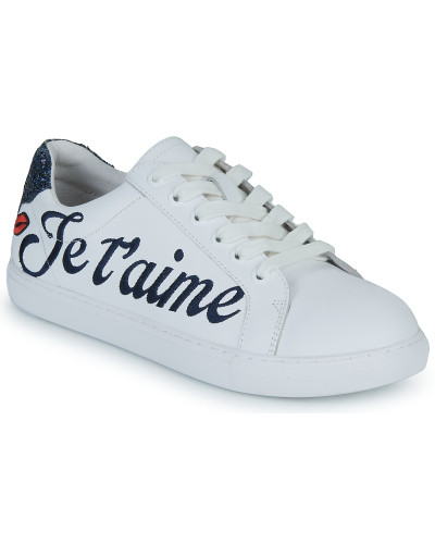 Baskets basses femmes Bons baisers de Paname SIMONE JE T AIME MOI NON PLUS Blanc