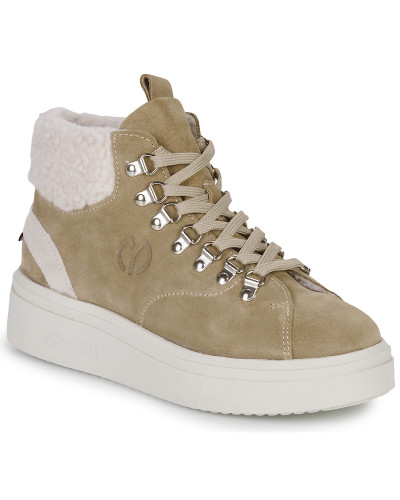 Baskets montantes femmes Yurban GRENOBLE Beige