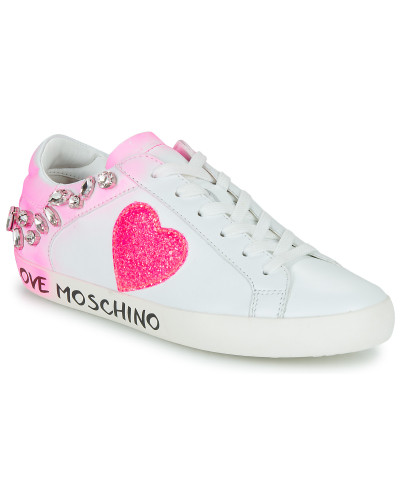 Baskets basses femmes Love Moschino FREE LOVE Rose