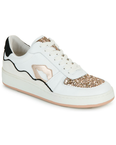 Baskets basses femmes Bons baisers de Paname LOULOU BLANC ROSE GOLD GLITTER Blanc