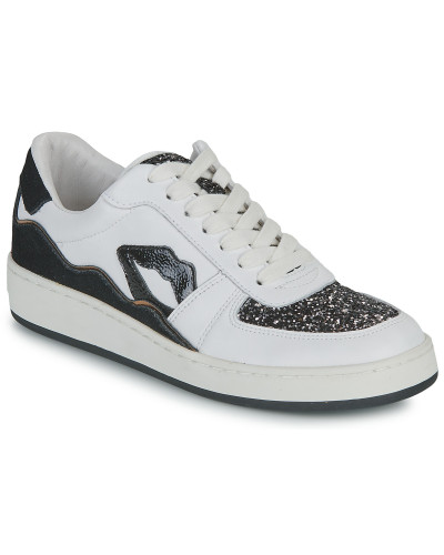 Baskets basses femmes Bons baisers de Paname LOULOU BLANC NOIR GLITTER Blanc