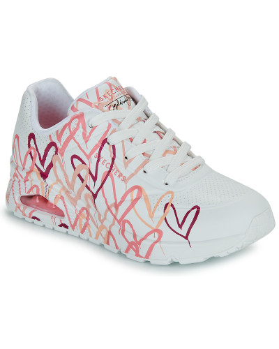 Baskets basses femmes Skechers UNO GOLDCROWN - SPREAD THE LOVE Blanc