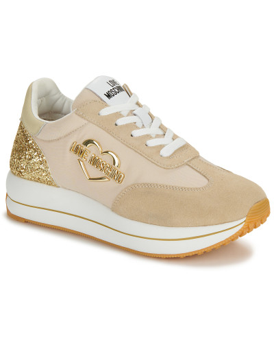 Baskets basses femmes Love Moschino DAILY RUNNING Beige