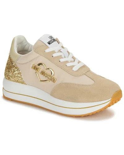 Baskets basses femmes Love Moschino DAILY RUNNING Beige