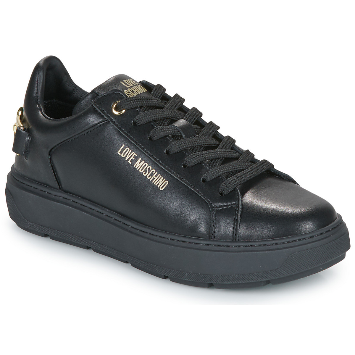 Baskets basses femmes Love Moschino LOVE CHAIN-STRAP SNEAKER Noir