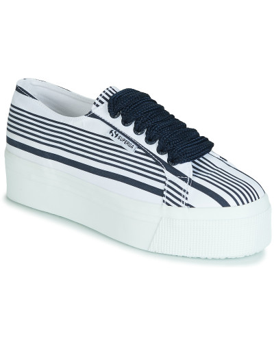 Baskets basses femmes Superga 2790 COT MULTI STRIPE W Blanc