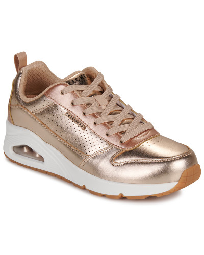 Baskets basses femmes Skechers UNO - METALLIXS Doré