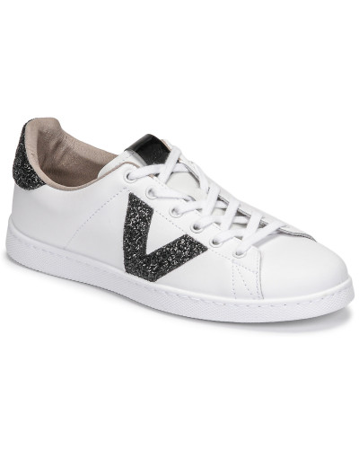 Baskets basses femmes Victoria TENIS PIEL GLITTER Blanc