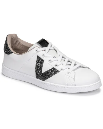 Baskets basses femmes Victoria TENIS PIEL GLITTER Blanc