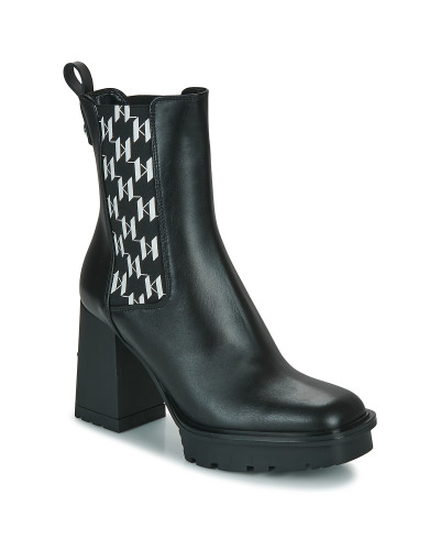 Bottines femmes Karl Lagerfeld VOYAGE VI Monogram Gore Boot Noir