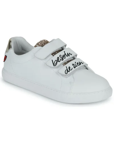 Baskets basses femmes Bons baisers de Paname EDITH BESOIN DE RIEN ENVIE DE TOI Blanc
