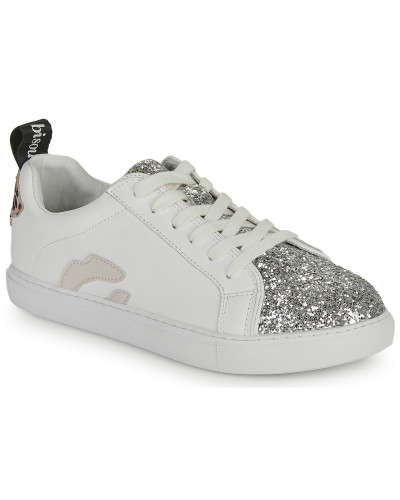 Baskets basses femmes Bons baisers de Paname BETTYS ROSE GLITTER SILVER Blanc