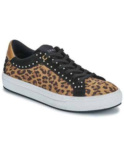 Baskets basses femmes Ikks SNEAKERS LEOPAR Marron