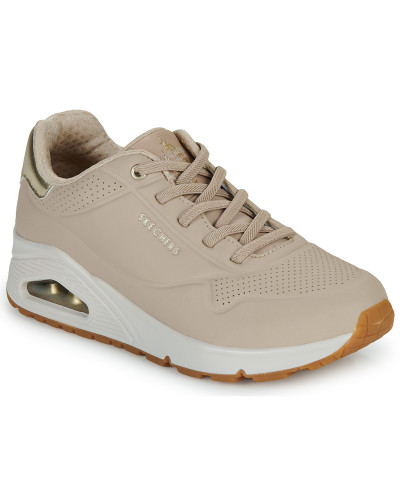 Baskets basses femmes Skechers UNO - SHIMMER AWAY Beige