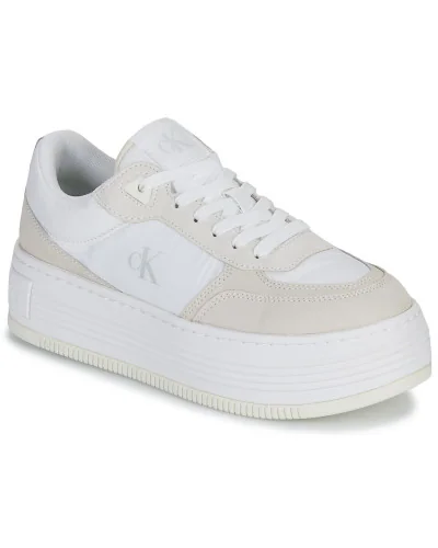 Baskets basses femmes Calvin Klein Jeans BOLD FLATF LOW LACE MIX Blanc