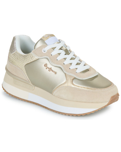 Baskets basses femmes Pepe jeans RUSPER SHINE Beige