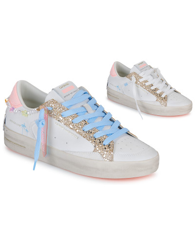 Baskets basses femmes Crime London SK8 DELUXE Blanc