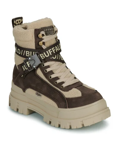 Baskets montantes femmes Buffalo ASPHA COM1 WARM Beige