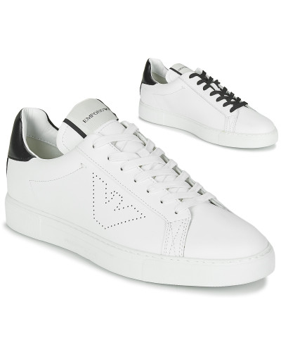 Baskets basses hommes Emporio Armani BELGA Blanc