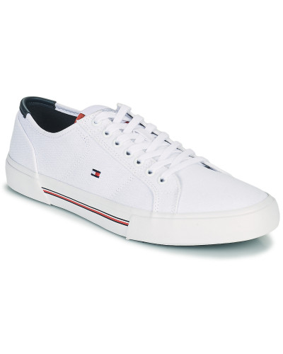 Baskets basses hommes Tommy Hilfiger CORE CORPORATE CANVAS VULC Blanc