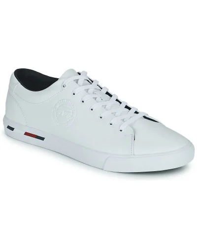 Baskets basses hommes Tommy Hilfiger CORPORATE LOGO LEATHER VULC Blanc