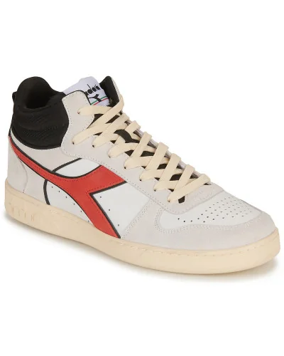 Baskets montantes hommes Diadora MAGIC BASKET DEMI CUT SUEDE LEATHER Blanc