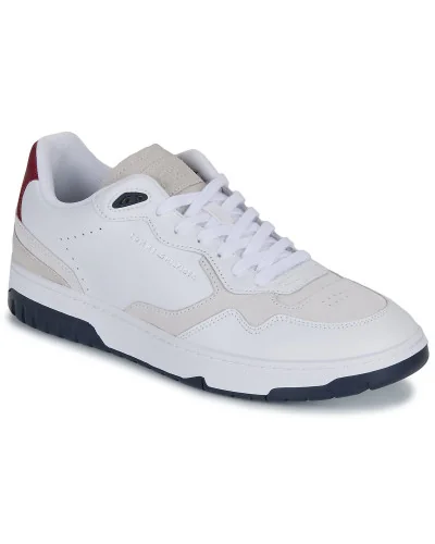 Baskets basses hommes Tommy Hilfiger TH BASKET BETTER RWB LTH Blanc
