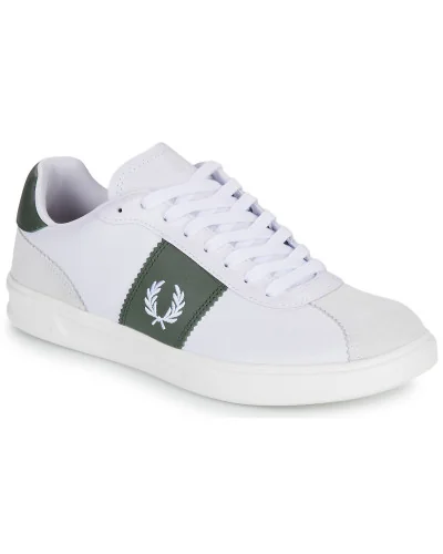 Baskets basses hommes Fred Perry B4 LEATHER / SUEDE Blanc