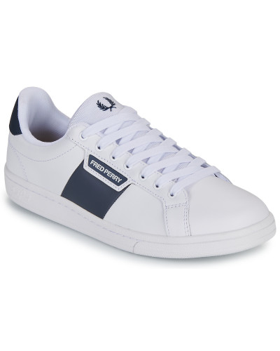 Baskets basses hommes Fred Perry B721 LEATHER- BRANDED Blanc
