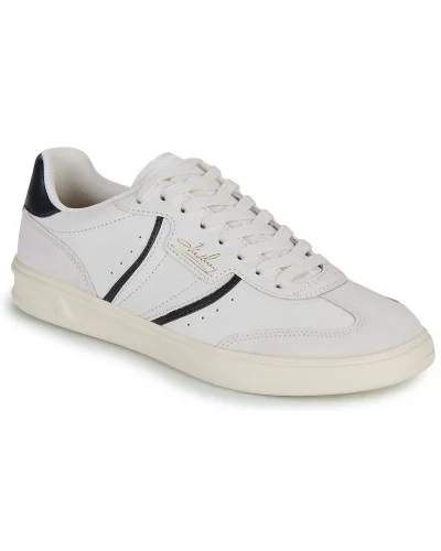 Baskets basses hommes Fred Perry B4 EMBOSSED LEATHER - SUEDE Blanc