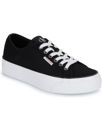 Baskets basses femmes Calvin Klein Jeans VULC FLATFORM CTN LOGO TAG Noir