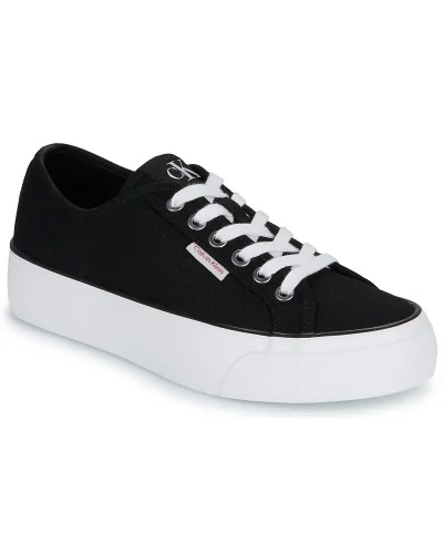Baskets basses femmes Calvin Klein Jeans VULC FLATFORM CTN LOGO TAG Noir